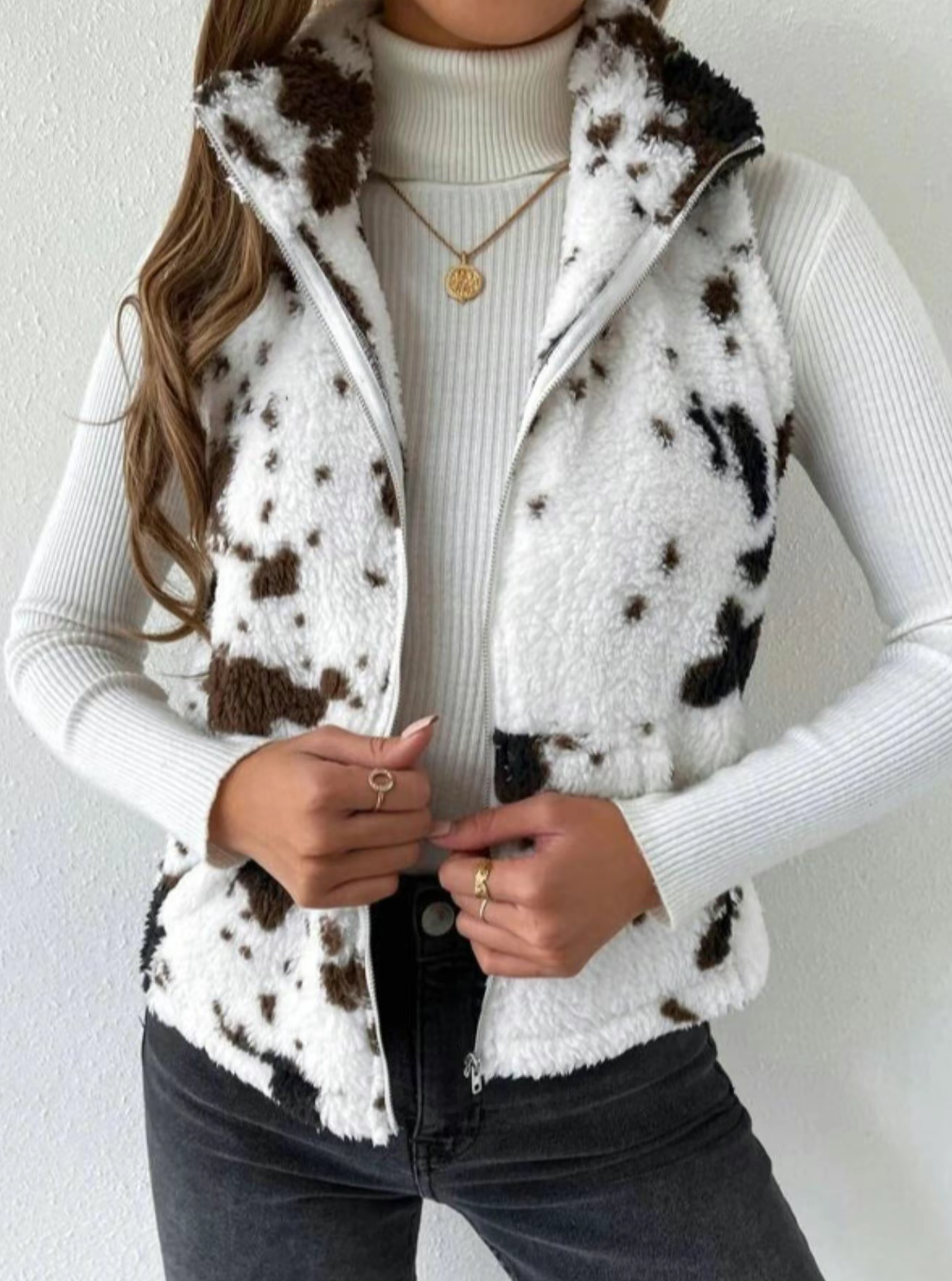 Cow Print Vest